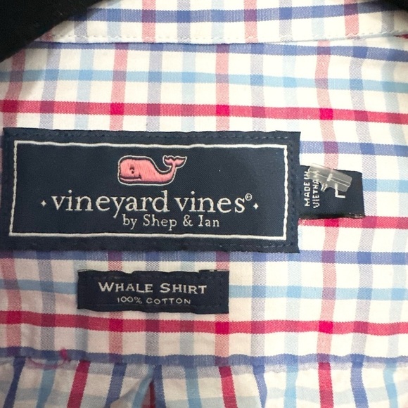Vineyard vines the whale shirt button up men size large plaid holidays fall job - Picture 2 of 3